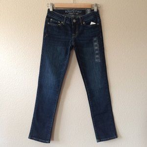 New Aeropostale Jeans 000 Short Skinny Low Rise Blue Denim